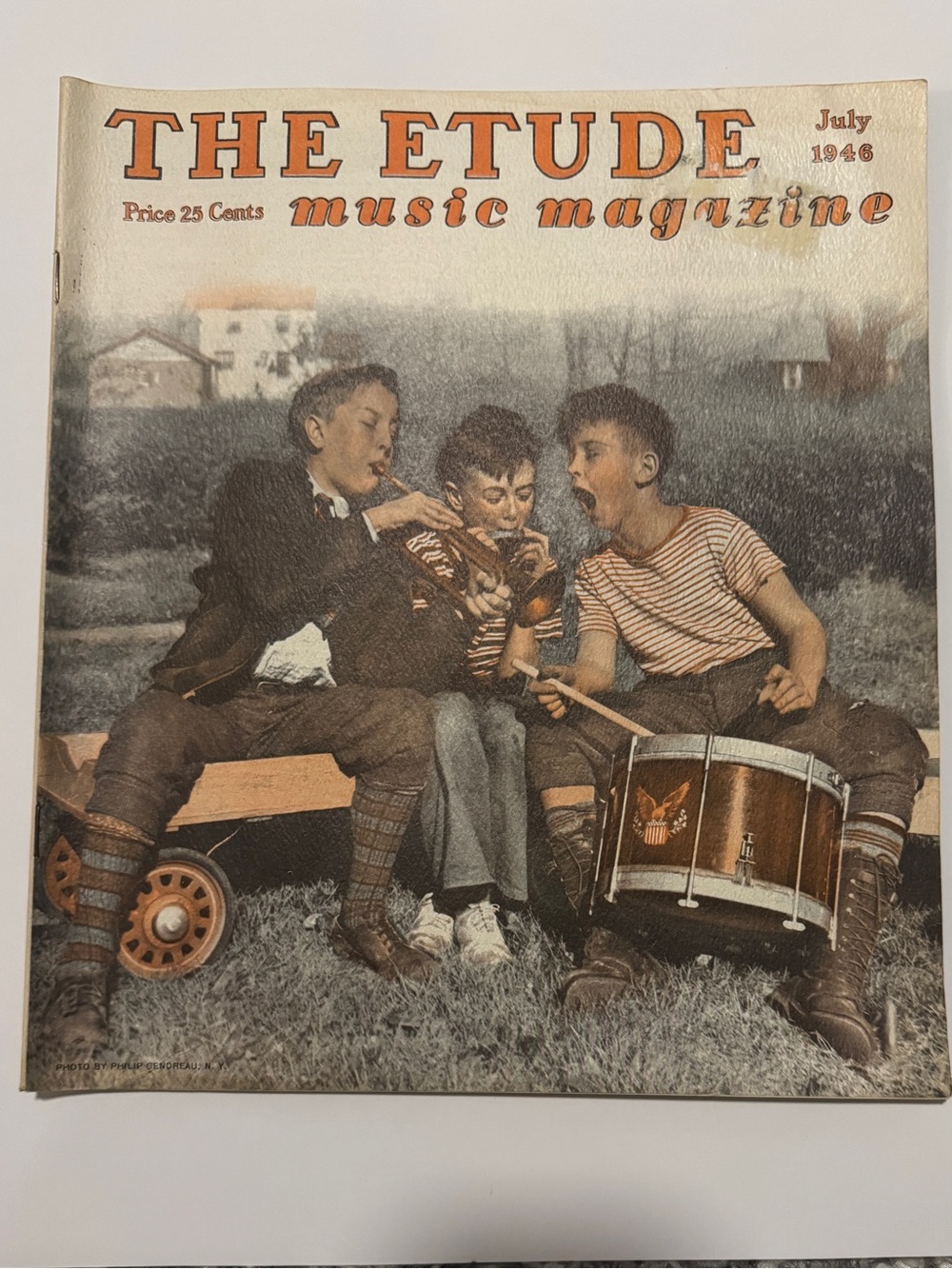 Vintage 1946 The Etude Music Magazine July Boys Band Americana Cover